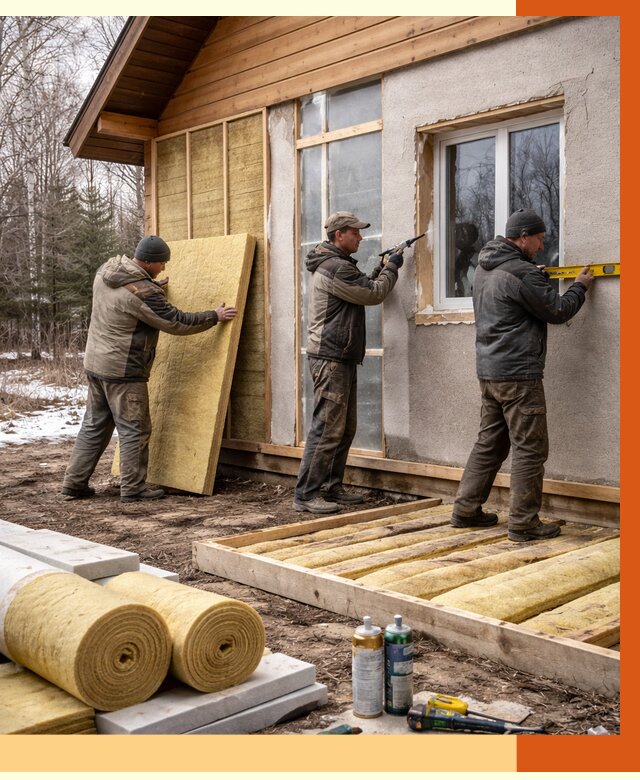 Утепление дачного дома в Нижневартовске от 4921 руб/м2 — недорого | ТепломастерНжт