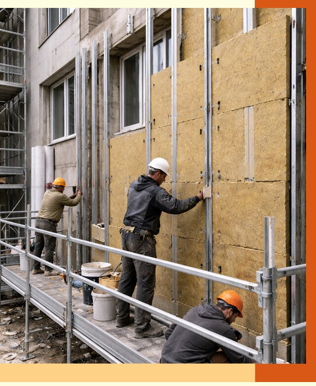 Утепление вентилируемого фасада в Нижневартовске от 5802 руб/м2 — монтаж и утепление вентфасад | ТепломастерНжт