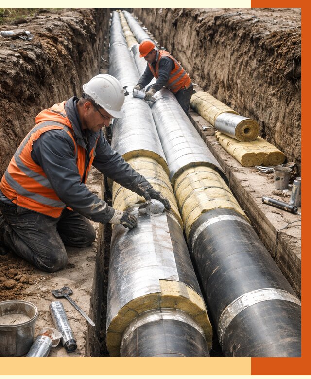 Утепление теплотрассы в Нижневартовске от 4662 руб./м2 — ппу и комплексная изоляция | ТепломастерНжт